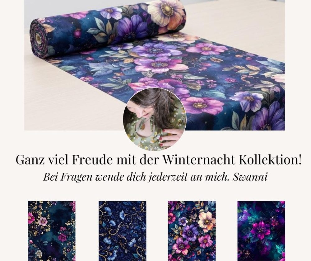 "Winternacht Kollektion": Morgenfrost I Modal French Terry I mit Überbreite